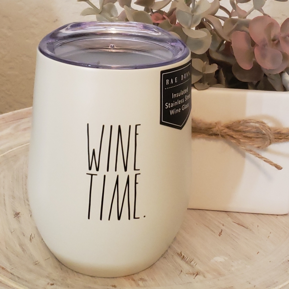 Rae Dunn WINE TIME Wine Insulated Glass